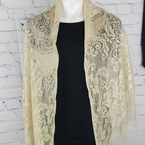 BAAR BEARDS Accessories - Baar Beards gold lace shawl BAAR BEARDS Accessories - Baar Beards gold lace shawl
